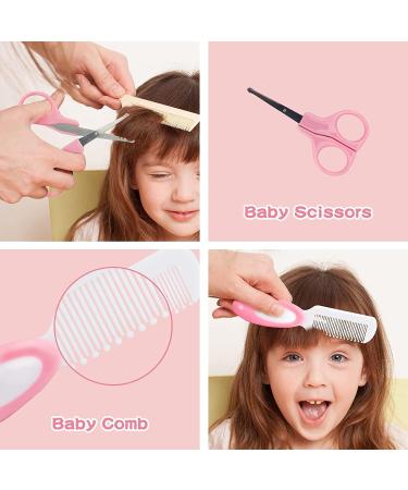 Baby Grooming Kit - 26 in 1 Nursery Essentials Baby Registry Shower Gift for Newborns Infants Toddlers Boys Girls Kids-Safety Baby Comb Brush Finger Toothbrush Nail Clippers Scissors(Pink) - Buy Online on GoSupps.com