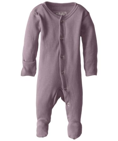L'Ovedbaby Girls' Organic Baby Snap Footie 0-3 Months Lavender