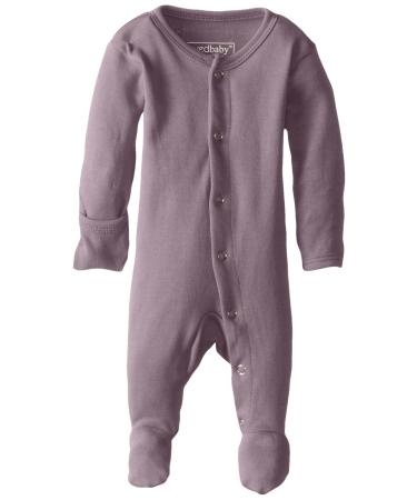 L'Ovedbaby Girls' Organic Baby Snap Footie 6-9 Months Lavender