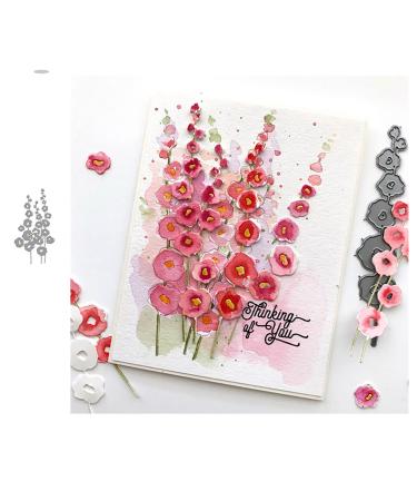Lapoo 2Pcs Flower Leaf Strip Die-cuts, Holiday DIY Decoration Cut Die, Metal Mould Cutting Dies Scrapbooking, Die Cuts for Card Making Cut Stencils for DIY Scrapbook (Preserved Plum 4.6 x 2.6 in)