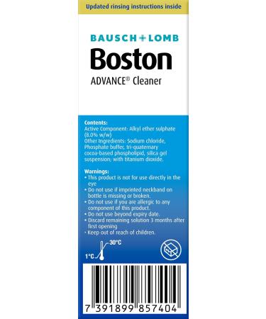 Boston Advance Cleaner 30ml - For RGP and Hard Contact Lenses - Leaves Lenses Clean & Ready for Disinfection - Buy Online on GoSupps.com