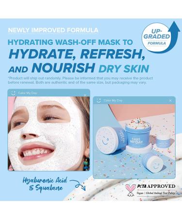 I Dew Care Cake My Day Mini Wash-Off Face Mask | Hydrating & Refreshing for Dry Skin with Hyaluronic Acid - 0.35 oz - Buy Online on GoSupps.com