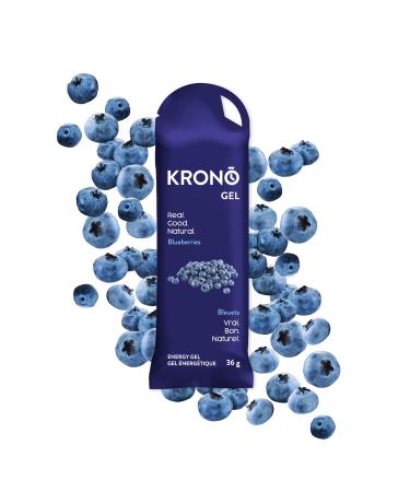 Krono Nutrition Energy Gel - Made with Natural Ingredients - Vegan - Gluten Free - 24 count Blueberries