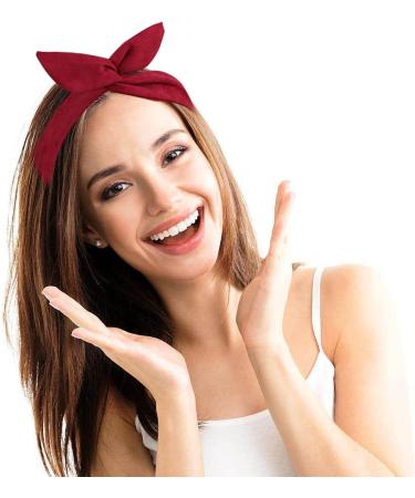 4 Pieces Headband with Bow Vintage Women's Headband Women's Headband Bow Hair Band Wire Retro Headband Hair Band with Wire Plain Hair Band Rockabilly Women's Wire Bendable Headband - Buy Online on GoSupps.com