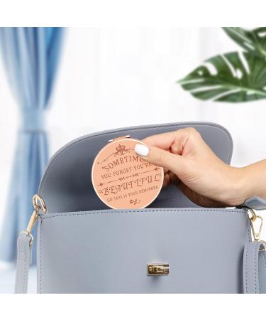 FanJourney Travel Makeup Mirror - Small Compact Mirror for Purse with 1X/2X Magnification - Personalized & Inspirational Design - Buy Online on GoSupps.com