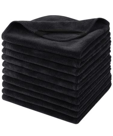 Sinland microfiber facial towels quickly drying absorbent washcloth soft make-up remover cloths 30 x 30 cm 1 piece (10 pack) Black - Buy Online on GoSupps.com