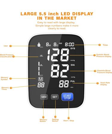 Automatic Upper Arm Blood Pressure Monitor - Dual User 2x90 Memories 8.5-16.5 Cuff Size Includes Batteries & DC Cable - Shop Internationally - Buy Online on GoSupps.com