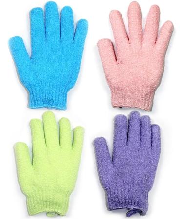 Exfoliating Bath Gloves | Body Scrub Loofah Sponge Set - 2 Pairs | Shower Massage Scrubber for Dead Skin Cell Removal and Improved Blood Circulation - Buy Online on GoSupps.com