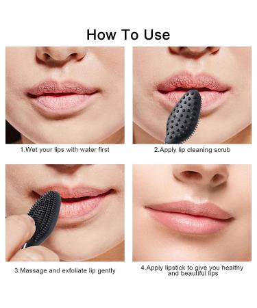 10 Pcs Ooloveminso Silicone Black Lip Scrub Brush Set - Double-Side Exfoliator Tool for Dark Lips - Lip Care and Beauty - Buy Online on GoSupps.com