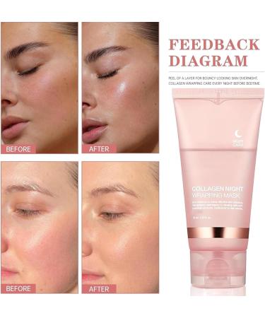 Collagen Night Wrapping Mask Collagen Overnight Wrapping Peel Off Facial Mask Overnight Collagen Wrapping Mask Hydrolyzed Collagen Perfect for Dry & Dehydrated Skin(1Set) - Buy Online on GoSupps.com