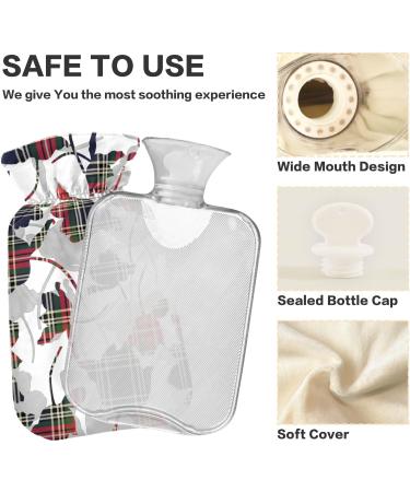 Naanle Plaid Flower Hot Water Bottle - 2L Transparent Heat Bottle for Bed & Pain Relief | Hand & Foot Warmer - International Shipping - Buy Online on GoSupps.com