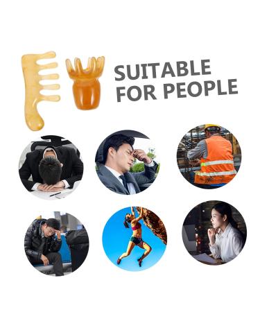 Fomiyes 2-Pack Resin Stone Massage Comb | Gua Sha Scalp & Face Massage | Chinese Beesenwachsharz for Holistic Wellness - Buy Online on GoSupps.com