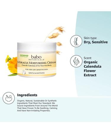Babo Botanicals Miracle Moisturizing Cream 2 oz - Hydrating Skin Care - Buy Online on GoSupps.com