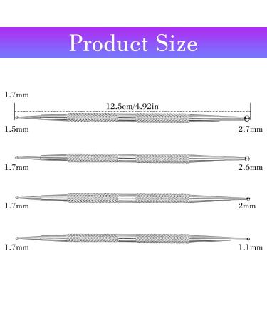 Jeffdad 4 Piece Dotting Pen Set - Professional Stainless Steel Nail Art Tools for DIY Decoration - Dual-Ended Strass Picker - Perfect for Nail Design (Silver) - Buy Online on GoSupps.com