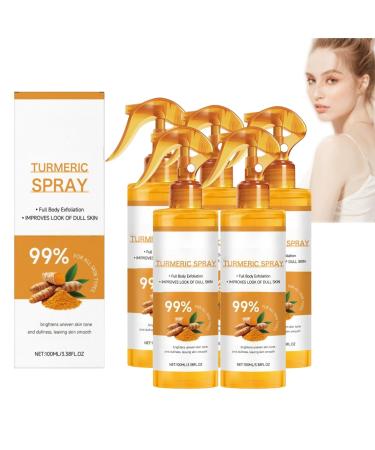 BRVLY Turmeric Exfoliating Spray with Retinol Turmeric Face & Body Scrub Exfoliator Whitening Facial Scrub for Dark Spots and Black Head Remover Gentle Skin Exfoliator for Men 5