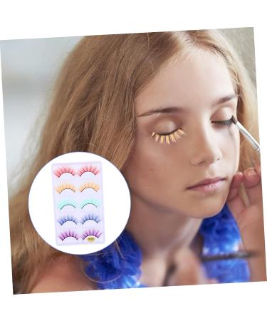 FRCOLOR 5 Pairs Fake Eyelashes 3d Colorful Eyelashes Cosplay Lashes Fake Lashes Natural Fluffy Natural Eyelashes 3d Eyelashes Stage Makeup Lashes Artificial Fiber Supplies Miss - Buy Online on GoSupps.com