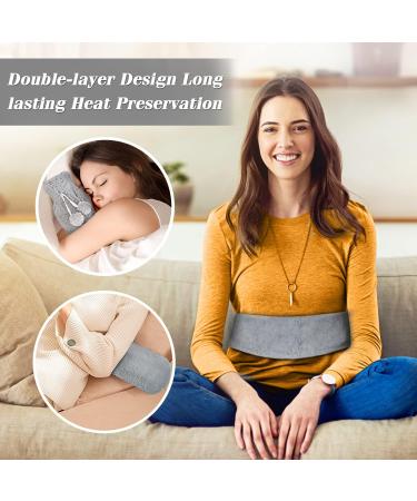 AQhui Long 2L Fluffy Hot Water Bottle with Cover - Wearable & Extra Long Hot Water Bottle for Body, Neck, Waist, and Shoulder - Large Hot Water Bottle Gift for Women & Girls - Grey - Buy Online on GoSupps.com
