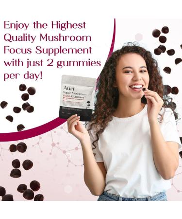 Auri Focus Gummies & Brain Boost Elixir Bundle - Super Mushroom Focus Gummies & Lion s Mane Liquid Elixir - Cognitive Function & Mental Clarity Supplement - 60 Gummies and 60ml Elixir - Buy Online on GoSupps.com