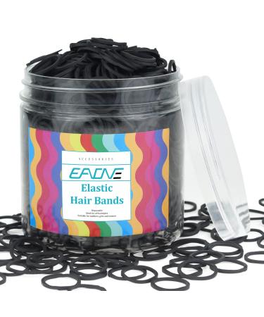EAONE 1500Pcs Small Hair Bands Baby Hair Ties Tiny Elastics Rubber Bands for Girls and Women with Box Packaged, Black 1500 Count (Pack of 1) Black