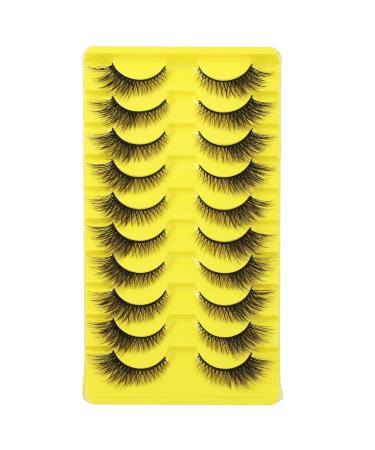 10 Pairs Cat Eye Fluffy Mink Eyelashes | 3D Curl Wispy Volume Lashes - Soft Band False Lashes for Women & Girls - Buy Online on GoSupps.com