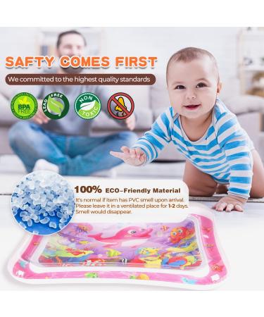 Inflatable Tummy Time Mat: Premium Baby Water Play Mat for Stimulation and Sensory Development - Ideal Toys for Infants and Toddlers (Pink) - Buy Online on GoSupps.com