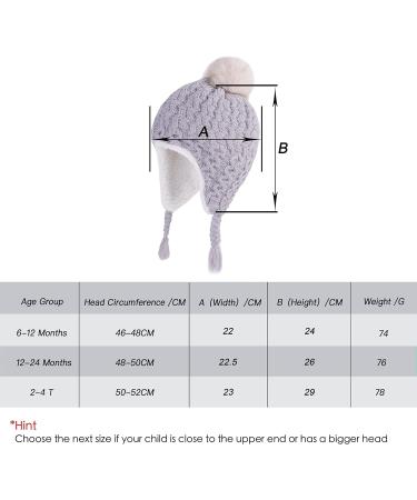 LANGZHEN Toddler Winter Hat Earflap Knit Cap Fleece Lined Beanie 6-12 Months - Gray - Buy Online on GoSupps.com