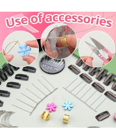 ENCHOL 60 Pieces Wig Clip Set U-Shape Hair Extension Clips Metal Snap Clips for Hair Extensions and Wefts with Sewing Needle and Thread Accessories - Buy Online on GoSupps.com