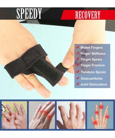 Kecartu 2 Pack Reversible Trigger Finger Splint Finger Support Stabilizer with Aluminium Bar Trigger Finger Brace Straightening Supports for Sprains Injuries Broken Finger Pain Relief (Black) - Buy Online on GoSupps.com