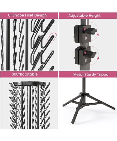 Sunnacate Height Adjustable Braiding Hair Rack 360 Rotatable Hair Rack with 120-Pegs Hair Divider Rack for Braiding Hair Extension Holder Stand for Stylists Braiding Supplies Tools Barber Shop - Buy Online on GoSupps.com