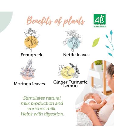 ORIGEENS ORGANIC BREAST FEEDING BABY TEA 100g | Organic Breastfeeding Tea and Digestion | Hot/Iced tea | Herbal lactation tea with Fenugreek seeds Ginger Turmeric & Lemon Nettle Moringa Breast Feeding tea - Buy Online on GoSupps.com