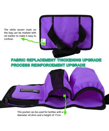 Massage Oil Holster Bag - 3 Bottle Violet - Ideal for Massage Therapists | Lotion & Oil Storage - Buy Online on GoSupps.com