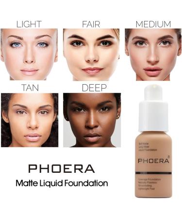 Foundation Made for PHOERA and Face Prime Full Coverage Foundation Set Foundation Brush Powder Brush 5 Makeup Sponge Flawless 30ml Natural Matte Oil Control (102 Nude + 103 Warm Peach) 340 g (Pack of 1) 102+103/Nude + Warm peach - Buy Online on GoSupps.com