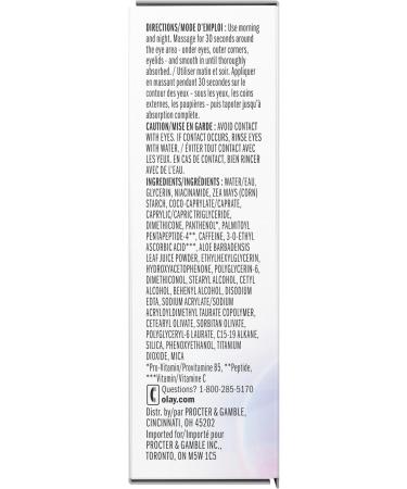 Olay Super Eye Daily Serum with Vitamin C Caffeine Aloe Vera Niacinamide and Amino Peptide 5-in-1 Eye Serum 13.5 mL Fragrance Free 13.5 ml (Pack of 1) - Buy Online on GoSupps.com