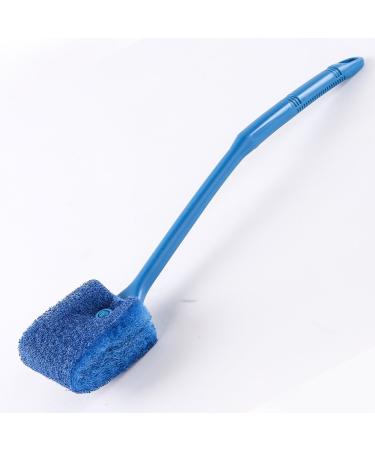 SLSON Aquarium Algae Scraper Double Sided Sponge Brush Cleaner Long Handle Fish Tank Scrubber for Glass Aquariums and Home Kitchen,15.4 inches