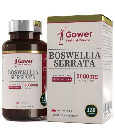 GH Boswellia Serrata 2000mg High Strength Capsules | 5:1 Boswellia Extract | 240 Vegan Capsules | Boswellia Frankincense Supplement | Non-GMO & Gluten Free | Made in The UK 120 Count (Pack of 1)