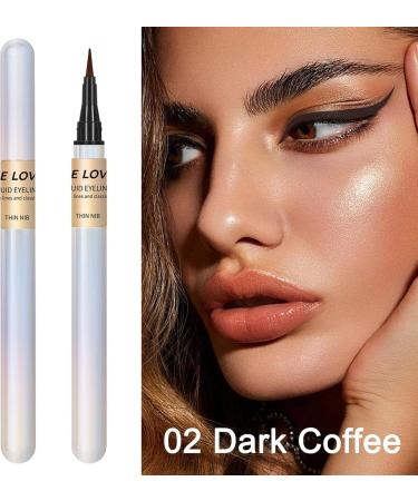 Ultra Fine Tip Eyeliner | Waterproof Liquid Eyeliners Matte Eye Liner Pens | Long-Lasting Quick Drying Highly Pigmented Eye Liners for Women Halloween Eye Makeup All Eye Shapes Pettis 02# - Buy Online on GoSupps.com