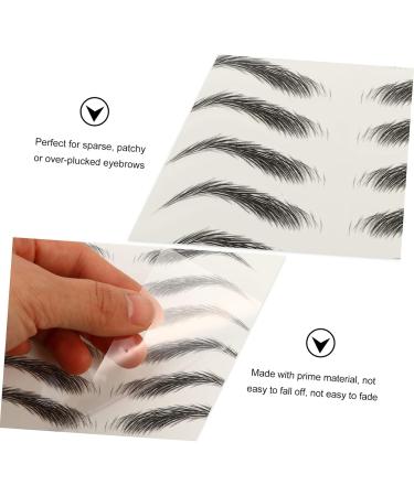 PLAFOPE 4 Sheets Waterproof Eyebrow Stickers Eyebrow Tattoos Stickers 6d Hair-like Eyebrows Stickers Tool 4d 21x14.8cm Black - Buy Online on GoSupps.com
