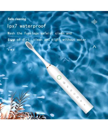 Buy Electric Toothbrush - USB Rechargeable 6 Brush Heads Smart Timer IPX7 Waterproof - Deep Clean Toothbrush (White) - International Shipping Available - Buy Online on GoSupps.com