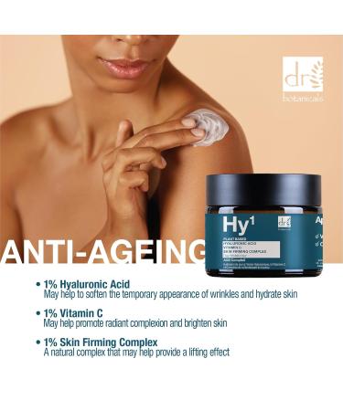 Dr Botanicals Anti Aging Face Moisturiser | Hyaluronic Acid Vitamin C & Skin Firming Complex | Reduce Wrinkles & Hydrate Skin | 2.0 Fl Oz - Buy Online on GoSupps.com