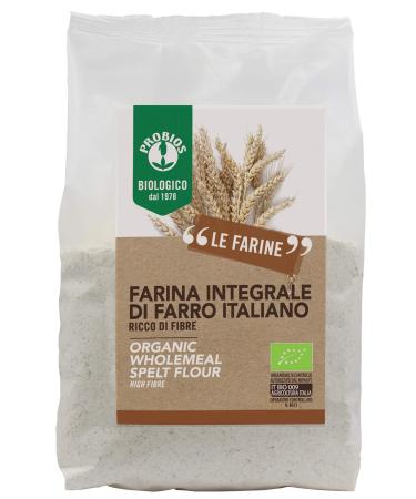 Probios - Wholemeal flour of spelled wheat flour. Farina integrale di Farro, Pack of 6 x 500 g