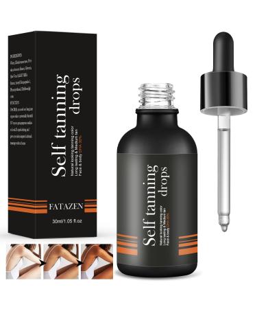 Self Tanning Drops Tanning Serum Face Self-Tanning Serum Face and Body Self-Tanning Concentrate Add Bronzing Drops to Skin Care Most Skin Types 30ml