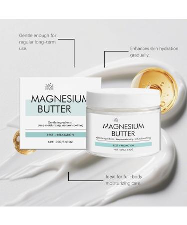  G n rique Magnesium Body Butter - Intense Moisturizing Cream with Magnesium Chloride and Shea Butter - Soothes Nourishes and Softens Skin - 100g Jar - Buy Online on GoSupps.com