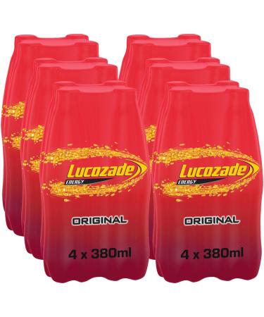 Lucozade Energy Original 24x380ml Bottles - Sparkling Glucose Energy Drink - Made with Sugars & Sweeteners - Refreshing Flavor - Buy Online on GoSupps.com