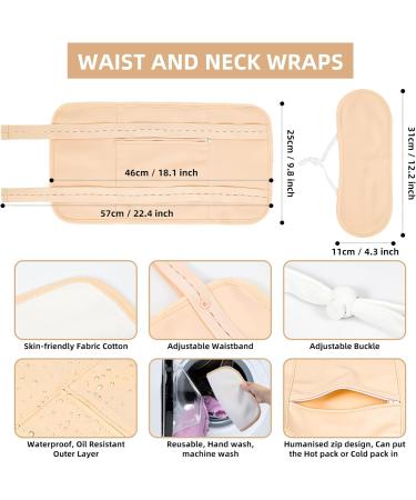 Castor Oil Pack Wrap Organic Cotton Waist and Neck Oil Packs Reusable Castor Oil Pack Wrap Kit for Relieve Stress Liver Detox Sleep Aid Adjustable Compress Wrap Kit Washable (Khaki) - Buy Online on GoSupps.com