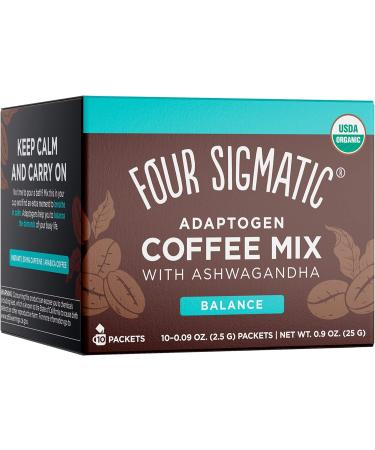 Four Sigma Foods Four Sigmatic Mushroom Coffee Mix Think With Lion's Mane & Chaga 10 Servings X 2.5g Lion's Mane & Chaga 10 Count & Four Sigmatic Adaptogen Coffee Mix with ashwagandha - 10 Packets Coffee + Adaptogen Coffee Mix Lion's Mane & Chaga 2.5 g (P - Buy Online on GoSupps.com