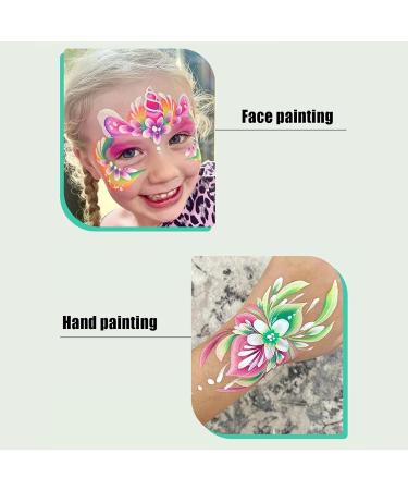 Kasmole Artistic makeup facial makeup with stencils palette with 12 compartments with brushes stencils rhinestones watersoluble cosmetics for boys girls youth - Buy Online on GoSupps.com