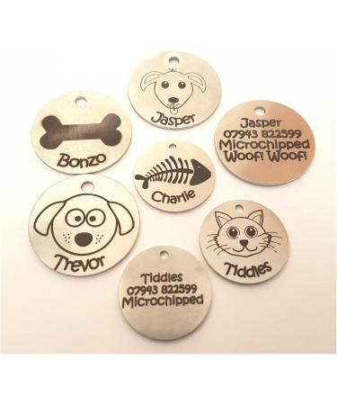 KNIFE-POINT ENGRAVED PET CAT KITTEN ID TAG ID DISCS - STAINLESS STEEL ENGRAVED (CAT FACE - SMALL DISC) - MANUFACTURED BY LINK INDUSTRY LTD - Buy Online on GoSupps.com