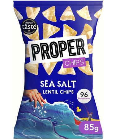 PROPER CHIPS Lot de 8 sachets de chips de sel de mer v g taliens sans gluten 85 g Sel de mer 85 g (Lot de 8) - Buy Online on GoSupps.com