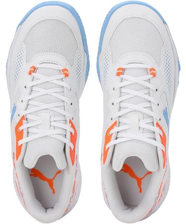 PUMA Unisex Solarcourt Rct Tennis Shoe - Size 42 EU | White Black & Light Blue | International Shipping Available - Buy Online on GoSupps.com