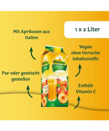 Pfanner Apricot Nectar 2L - Delicious Fruit Drink with 40% Apricot Content | Buy Internationally - Buy Online on GoSupps.com